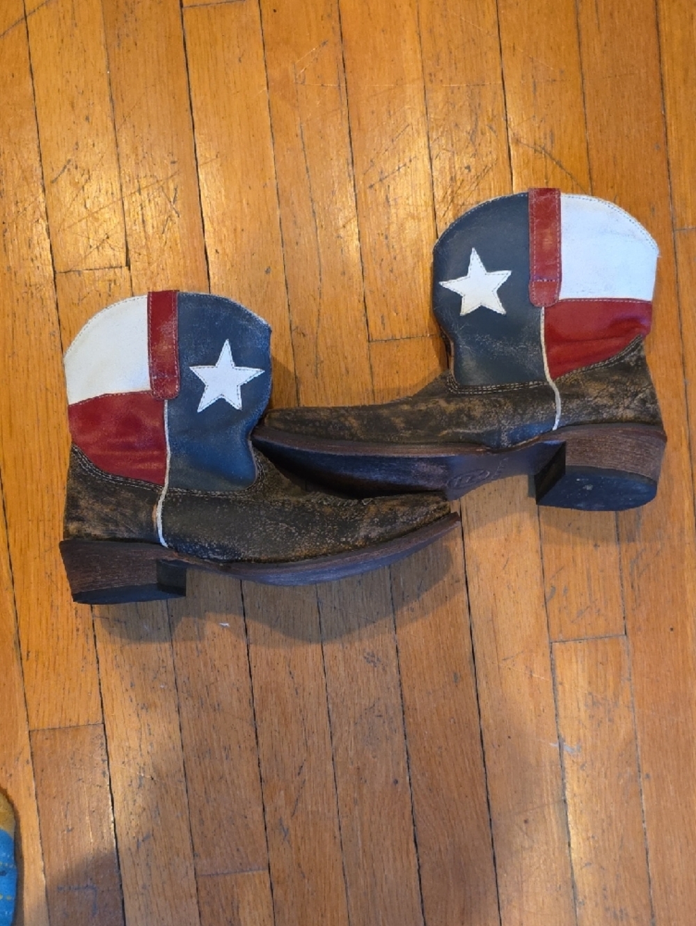 Women's Roper Western Leather Boots - Red, White and Blue Stars & Stripes